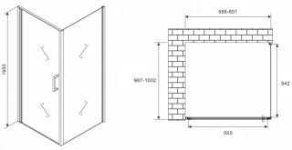 Душевой уголок ABBER Sonnenstrand 60x100см хром AG04060-S100